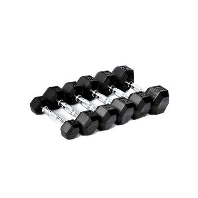 Apollo Athletics Rubber Hexagon Dumbell - Weight: 45 Apollo Athletics Rubber Hexagon Dumbell - Weight: 45