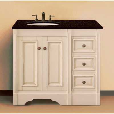 Legion Furniture 36” Bathroom Vanity Set - Top Finish: Black Granite Legion Furniture 36” Bathroom Vanity Set - Top Finish: Black Granite