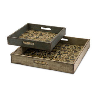 Imax Corinne Square Serving Tray (Set of 2) Imax Corinne Square Serving Tray (Set of 2)