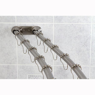 Kingston Brass Edenscape Double Curved Shower Curtain Rod - Finish: Satin Nickel Kingston Brass Edenscape Double Curved Shower Curtain Rod - Finish: Satin Nickel