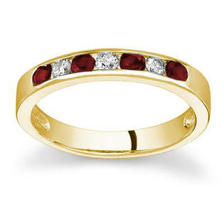 SZUL 14K Gold Round Cut Gemstone Stackable Ring - Size: 10.5, Stone: Ruby, Color: 14k Yellow Gold SZUL 14K Gold Round Cut Gemstone Stackable Ring - Size: 10.5, Stone: Ruby, Color: 14k Yellow Gold
