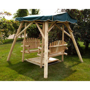 Moon Valley Rustic Double Glider Canopy - Fabric: Rust Moon Valley Rustic Double Glider Canopy - Fabric: Rust