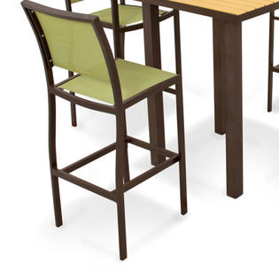 Polywood Bayline™ Bar Side Chair - Finish / Color: Textured Bronze / Kiwi Polywood Bayline™ Bar Side Chair - Finish / Color: Textured Bronze / Kiwi