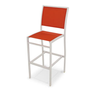 Polywood Bayline™ Bar Side Chair - Finish / Color: Textured Silver / Salsa Polywood Bayline™ Bar Side Chair - Finish / Color: Textured Silver / Salsa