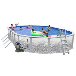 Heritage Pools Oval Complete Hamilton Above Ground Pool Package - Size: 30' L x 15' W Heritage Pools Oval Complete Hamilton Above Ground Pool Package - Size: 30' L x 15' W