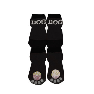 Dog Socks With Grips (set Of 4) Size: Extra Small And Small, Color: