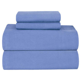 Pointehaven 4 Piece Flannel Sheet Set - Size: Queen, Color: Blue Pointehaven 4 Piece Flannel Sheet Set - Size: Queen, Color: Blue