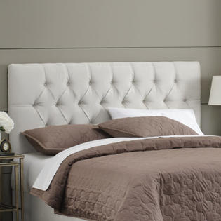 Skyline Furniture Micro-Suede Tufted Headboard - Size: Queen, Color: White Skyline Furniture Micro-Suede Tufted Headboard - Size: Queen, Color: White