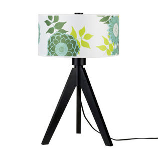 Lights Up! Woody Table Lamp - Finish: Black Wood, Shade Color: Gold Organza Lights Up! Woody Table Lamp - Finish: Black Wood, Shade Color: Gold Organza