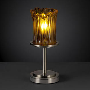 Justice Design Group Veneto Luce Dakota 1 Light Portable Table Lamp - Shade Color: Amber, Finish: Matte Black Justice Design Group Veneto Luce Dakota 1 Light Portable Table Lamp - Shade Color: Amber, Finish: Matte Black