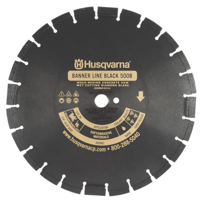 Husqvarna Banner Line Black 500B-R Super Premium Walk Behind Saw Diamond Blades - Size: 26" x 0.155" at Sears.com