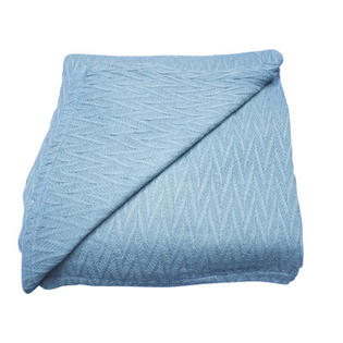 Textiles Plus Inc. 100 % Cotton Herringbone Thermal Blanket - Size: King, Color: Sky Blue Textiles Plus Inc. 100 % Cotton Herringbone Thermal Blanket - Size: King, Color: Sky Blue