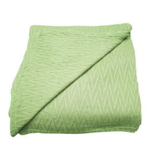 Textiles Plus Inc. 100 % Cotton Herringbone Thermal Blanket - Color: Sage, Size: Twin Textiles Plus Inc. 100 % Cotton Herringbone Thermal Blanket - Color: Sage, Size: Twin