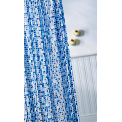 UPC 816705010097 product image for Mosaic Vinyl Shower Curtain - Color: Blue | upcitemdb.com