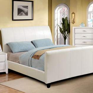 EnitialLab Antazia Sleigh Bed - Size: Full, Color: White EnitialLab Antazia Sleigh Bed - Size: Full, Color: White