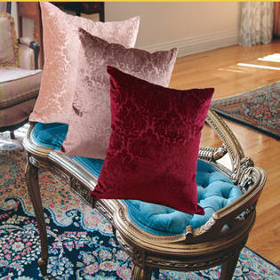 Violet Linen Velvet Vintage Damask Decorative Throw Pillow - Color: Burgundy Violet Linen Velvet Vintage Damask Decorative Throw Pillow - Color: Burgundy