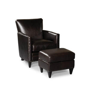 Palatial Furniture Logan Leather Arm Chair and Ottoman - Color: Fulton Java Palatial Furniture Logan Leather Arm Chair and Ottoman - Color: Fulton Java