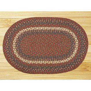 EarthRugs Burgundy/Gray Multi Rug - Rug Size: Oval 3' x 5' EarthRugs Burgundy/Gray Multi Rug - Rug Size: Oval 3' x 5'