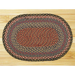 EarthRugs Burgundy/Blue Multi Rug - Rug Size: Oval 2'3 EarthRugs Burgundy/Blue Multi Rug - Rug Size: Oval 2'3
