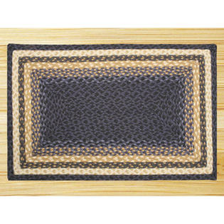EarthRugs Blue/Mustard Rug - Rug Size: Oval Runner 2' x 6' EarthRugs Blue/Mustard Rug - Rug Size: Oval Runner 2' x 6'