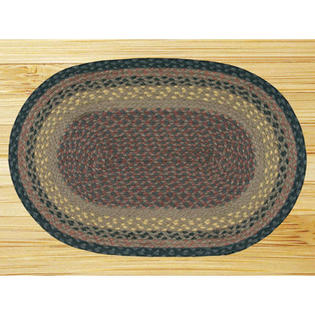 EarthRugs Brown/Black Multi Rug - Rug Size: Oval 2'3 EarthRugs Brown/Black Multi Rug - Rug Size: Oval 2'3