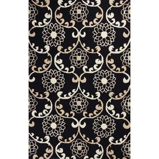 KAS Oriental Rugs Sonesta Black Silo Scroll Rug - Rug Size: 2'3 KAS Oriental Rugs Sonesta Black Silo Scroll Rug - Rug Size: 2'3