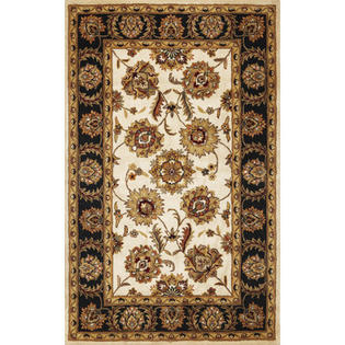 KAS Oriental Rugs Sonal Ivory / Black Agra Rug - Rug Size: 3'3 KAS Oriental Rugs Sonal Ivory / Black Agra Rug - Rug Size: 3'3