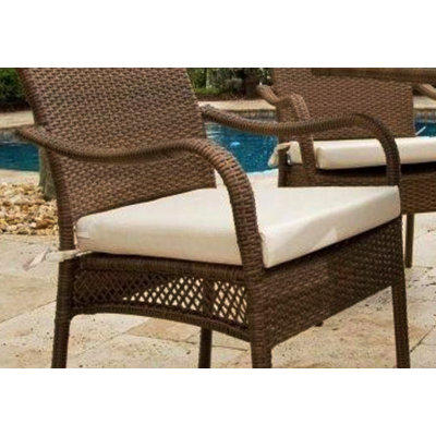 Hospitality Rattan Grenada Patio Dining Arm Chair Cushion - Color: Canvas Spa Hospitality Rattan Grenada Patio Dining Arm Chair Cushion - Color: Canvas Spa