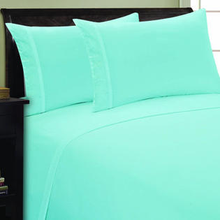 Belleone Scroll Design Sheet Set - Color: Aqua, Size: Queen Belleone Scroll Design Sheet Set - Color: Aqua, Size: Queen