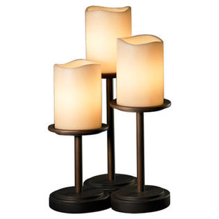 Justice Design Group CandleAria Dakota 3 Lt Portable Table Lamp (Set of 3) -Shade Color:Amber, Finish:Matte Black, Shade Option:Cylinder w/ Flat Rim Justice Design Group CandleAria Dakota 3 Lt Portable Table Lamp (Set of 3) -Shade Color:Amber, Finish:Matte Black, Shade Option:Cylinder w/ Flat Rim
