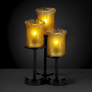 Justice Design Group Veneto Luce Dakota 3 Light Portable Table Lamp (Set of 3) - Shade Color: Clear Textured, Finish: Matte Black Justice Design Group Veneto Luce Dakota 3 Light Portable Table Lamp (Set of 3) - Shade Color: Clear Textured, Finish: Matte Black