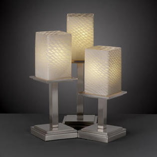 Justice Design Group Fusion Montana 3 Light Portable Table Lamp (Set of 3) - Finish: Brushed Nickel, Shade Color: Droplet Justice Design Group Fusion Montana 3 Light Portable Table Lamp (Set of 3) - Finish: Brushed Nickel, Shade Color: Droplet