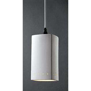 Justice Design Group Radiance 1 Light Pendant - Finish: Antique Copper, Cord Option: White Cord, With Perfs?: Yes Justice Design Group Radiance 1 Light Pendant - Finish: Antique Copper, Cord Option: White Cord, With Perfs?: Yes