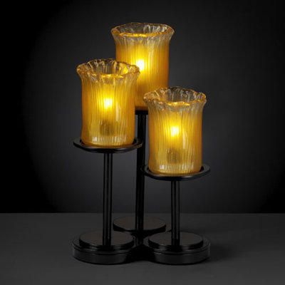 Justice Design Group Veneto Luce Dakota 3 Light Portable Table Lamp (Set of 3) - Shade Color: Gold with Clear Rim, Finish: Matte ... Justice Design Group Veneto Luce Dakota 3 Light Portable Table Lamp (Set of 3) - Shade Color: Gold with Clear Rim, Finish: Matte ...