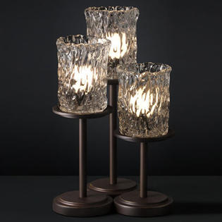 Justice Design Group Veneto Luce Dakota 3 Light Portable Table Lamp (Set of 3) - Shade Color: Amber, Finish: Dark Bronze Justice Design Group Veneto Luce Dakota 3 Light Portable Table Lamp (Set of 3) - Shade Color: Amber, Finish: Dark Bronze