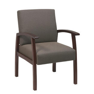 Office Star Deluxe Guest Chair - Fabric: FreeFlex - Carbon, Finish: Espresso Office Star Deluxe Guest Chair - Fabric: FreeFlex - Carbon, Finish: Espresso