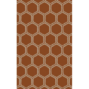 Surya Stamped Rust Geometric Rug - Rug Size: 8' x 11' Surya Stamped Rust Geometric Rug - Rug Size: 8' x 11'