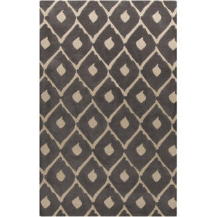 Surya Stamped Gray Geometric Rug - Rug Size: 2' x 3' Surya Stamped Gray Geometric Rug - Rug Size: 2' x 3'