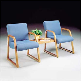 High Point Furniture Scoop Ganging Guest Arm Chair with Wood Arm - Fabric: Jameston Vinyl - Green, Finish: Walnut High Point Furniture Scoop Ganging Guest Arm Chair with Wood Arm - Fabric: Jameston Vinyl - Green, Finish: Walnut