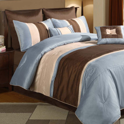 Wildon Home Maxwell Blue / Brown 8 Piece Comforter Set - Size: King at Sears.com