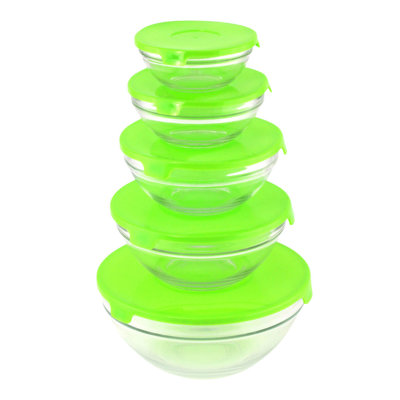 UPC 849537010751 product image for 5-Piece Bowl Set with Lid - Color: Green | upcitemdb.com