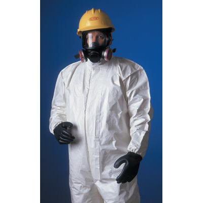 DuPont White Tychem SL Chemical Protection Coveralls With Bound Seams And Storm Flap Over Front Zipper Closure at Sears.com