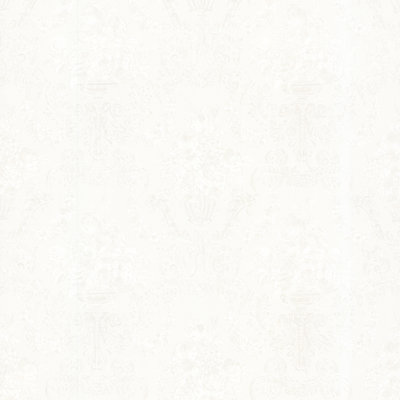 UPC 091212068315 product image for Juliette Phebe Floral Urn Damask Embossed Wallpaper - Color: White | upcitemdb.com