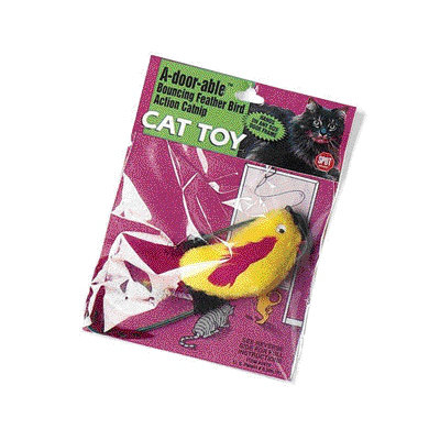 A-door-able Plush Bird Cat Toy