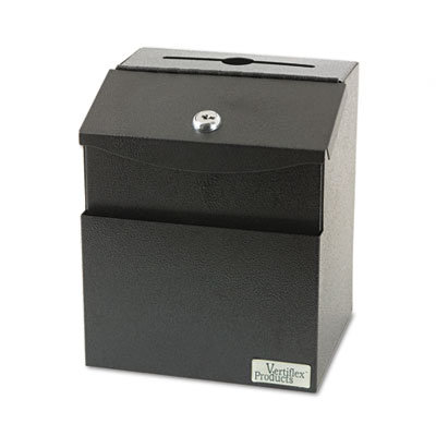 Vertiflex Steel Suggestion Box w/Locking Top, 7W X 6D X 8-1/2H, Black at Sears.com