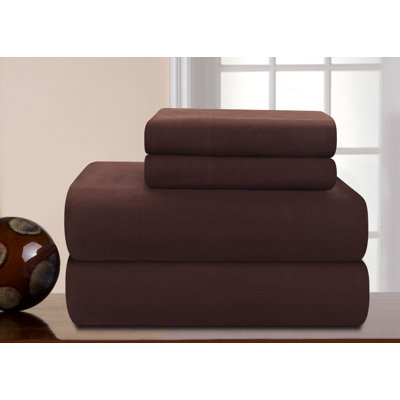 Pointehaven Heavy Weight Flannel Solid Sheet Set in Chocolate - Size: Twin Extra Large at Sears.com