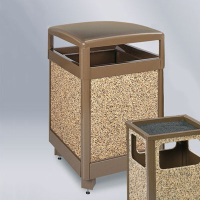 Rubbermaid Commercial Products Aspen Large Hinged Top Receptacle - Color/Finish: Gray/Dove Gray Stone Panels, Weather Urn: Not Included at Sears.com