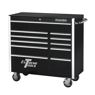 Extreme Tools 41'' 11 Drawer Professional Roller Cabinet in Black