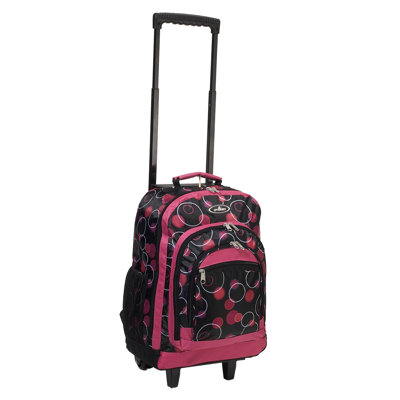 Everest 18" Telescoping Print Pattern Rolling Backpack - Color: Magenta/Plum Bubbles at Sears.com