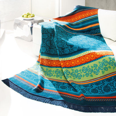 Bocasa Blankets Oleana Blue Woven Throw Blanket at Sears.com